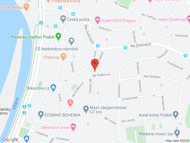 Google map: Na Zlatnici 8, Praha